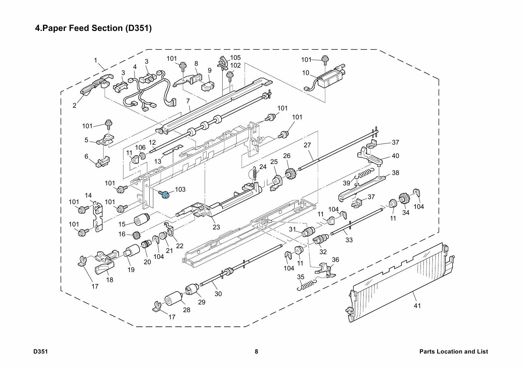 RICOH Options D351 PAPER-FEED-UNIT-PB3040 Parts Catalog PDF download-5